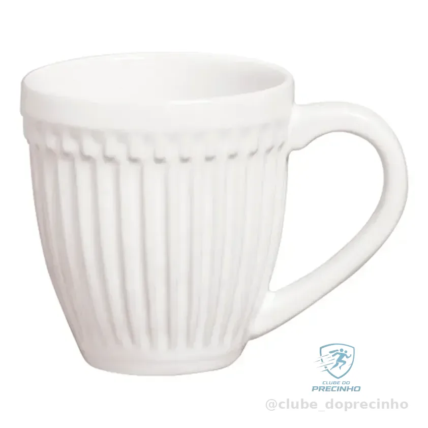 Conjunto 4 Canecas 343ml Roma Branco Porto Brasil Branco Liso