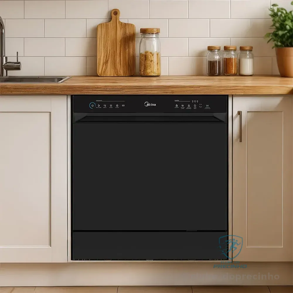 Lava Louças 8 Serviços Preta Touch Plus Midea Preto 127v