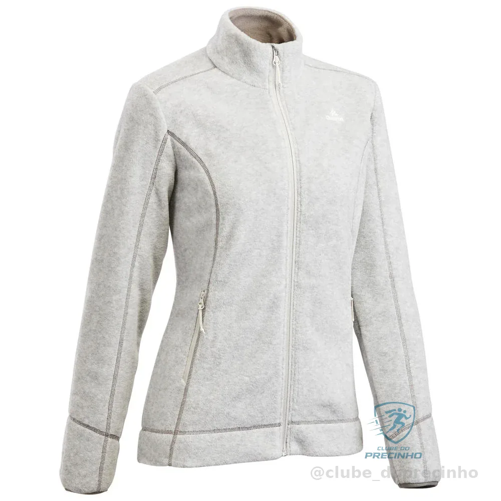 Blusa Fleece Feminina de Trilha Térmica MH100 Quechua Cinza