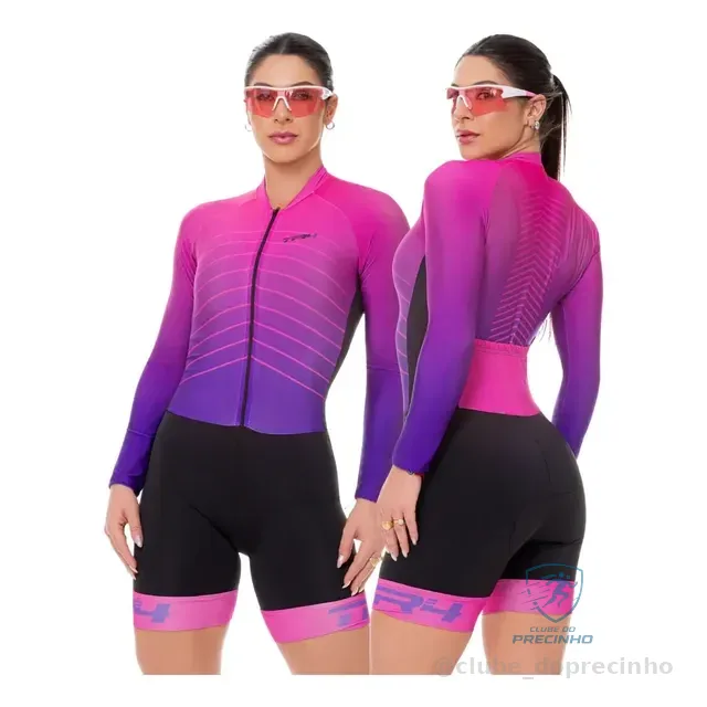 Macaquinho Macacão Ciclismo Feminino Pedalar Forro Gel Bike