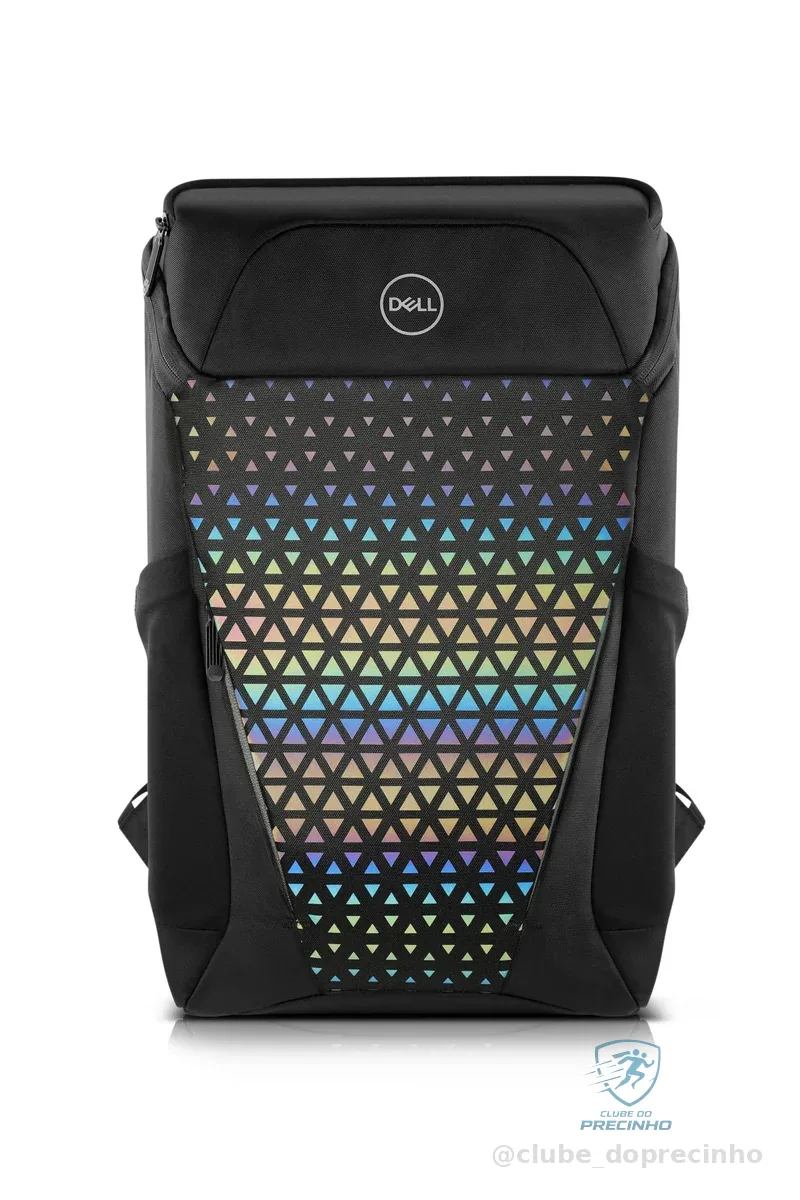 Mochila Dell Gaming 140T, Compatível com notebooks de até 17", Resistente à água, Painel frontal reflexivo, Vários compartimentos, Parte traseira em malha respirável, Preto