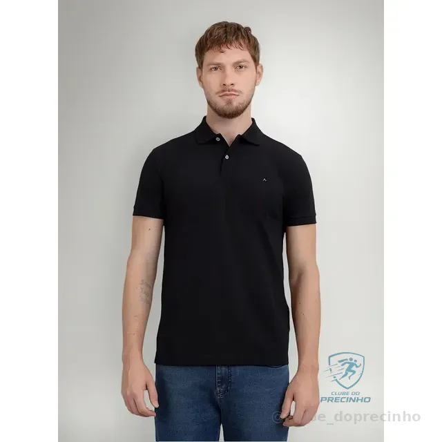 Camiseta Polo Aramis Masculina Basic Piquet Preta