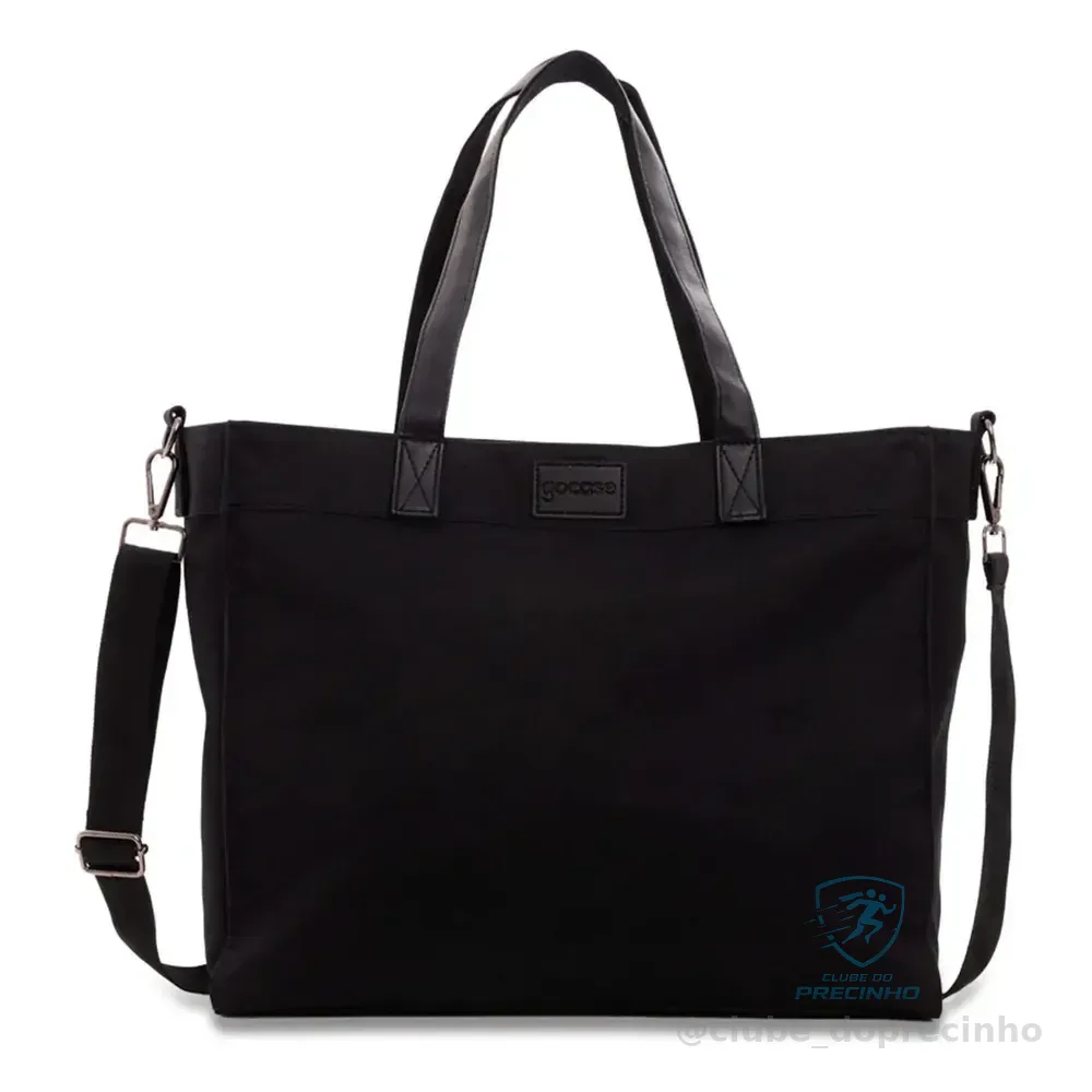 Bolsa Tote Daily Clear Gocase - Leve, Moderna E Minimalista Cor Preto Liso Níquel
