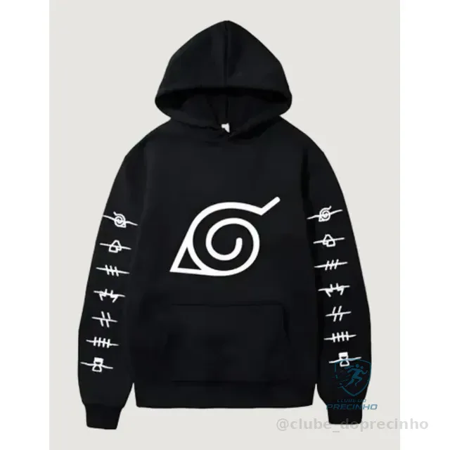 Blusa Casaco Moletom Anime Naruto Konoha Aldeia Da Folha