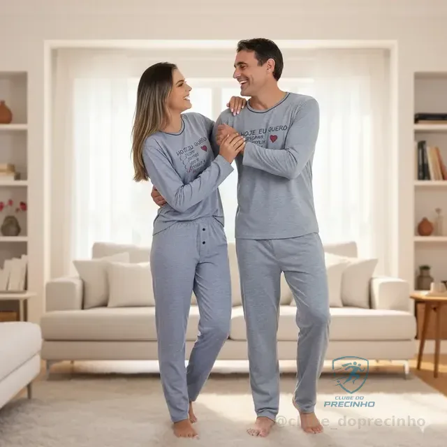 Kit Pijama Casal De Frio Namorados Feminino Masculino