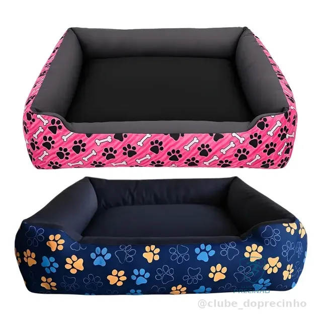 Cama Pet Impermeável Rosa/azul Pequena 45x45cm Cães E Gatos