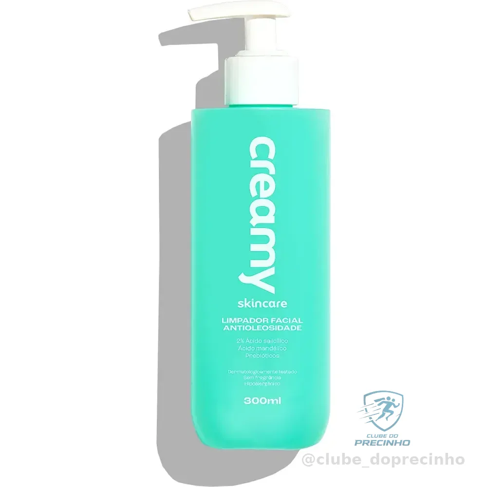 Creamy Skincare Limpador Facial Antioleosidade 300ml | 24 Horas De Oleosidade Controlada, Desobstrui Poros E Reduz Brilho Excessivo | Indicado Para Todos Os Tipos De Pele, Uso Diário Oleosa Dia/noite