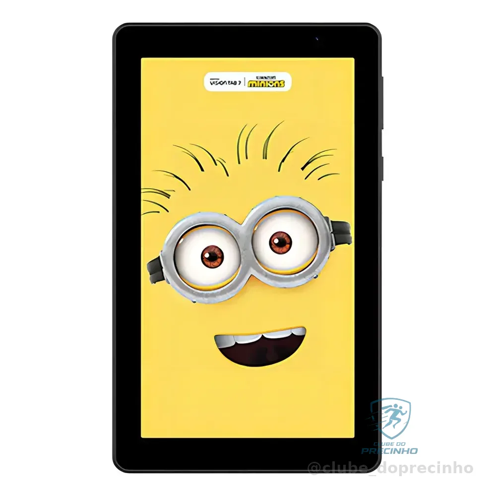 Tablet Infantil Positivo Vision Tab 7 Minions - Octa-core 3gb Ram 64gb Armazenamento, Tela 7  Ips, Bateria 3100mah, Android 14 Go, Wi-fi - Preto - Inclui 2 Itens De Proteção (capa E Mochila))
