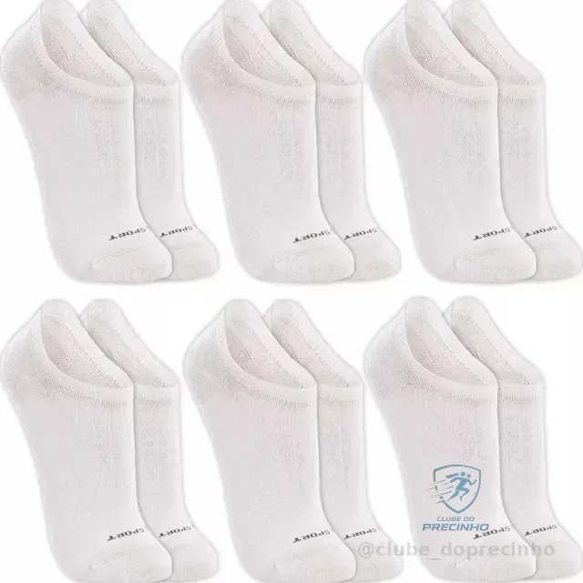 Kit Com 6 Pares De Meia Soquete Algodão Adulto Lupo Sport
