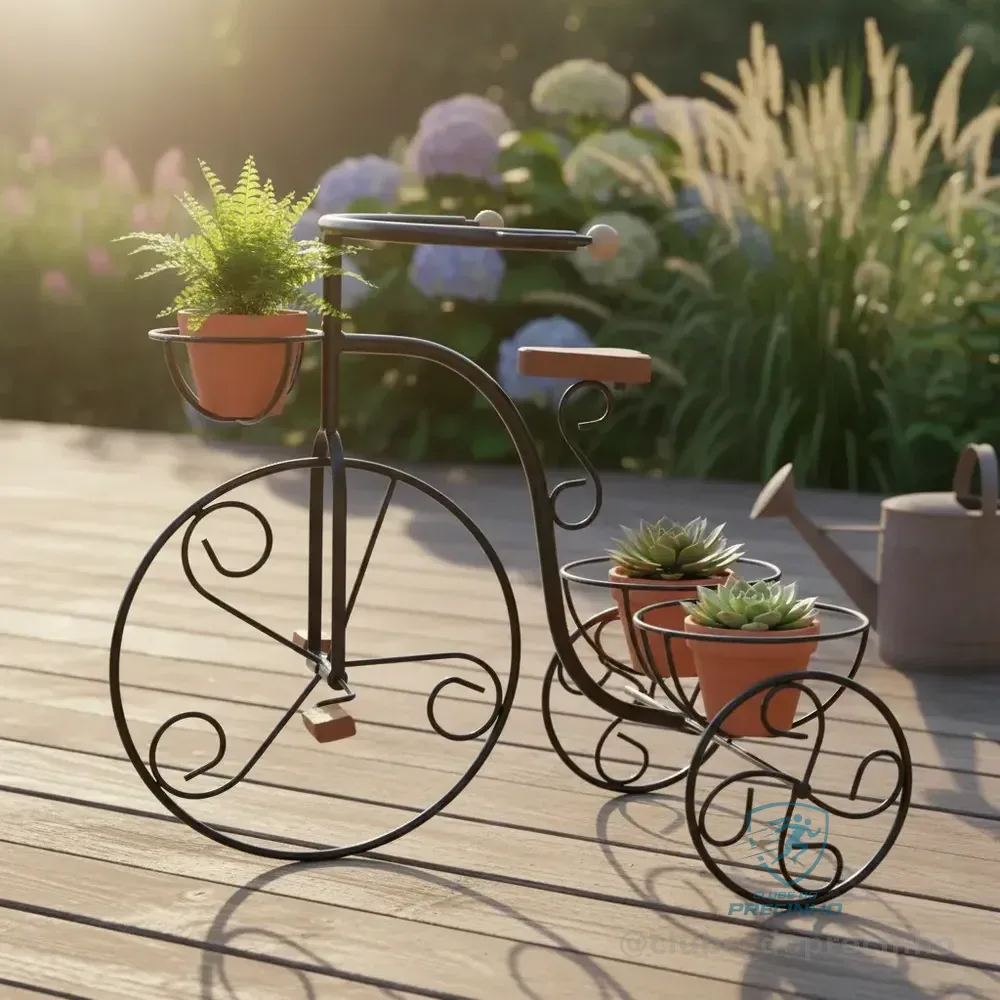 Bicicleta Decorativa Para Vasinho De Planta Jardim Varanda Preto Liso