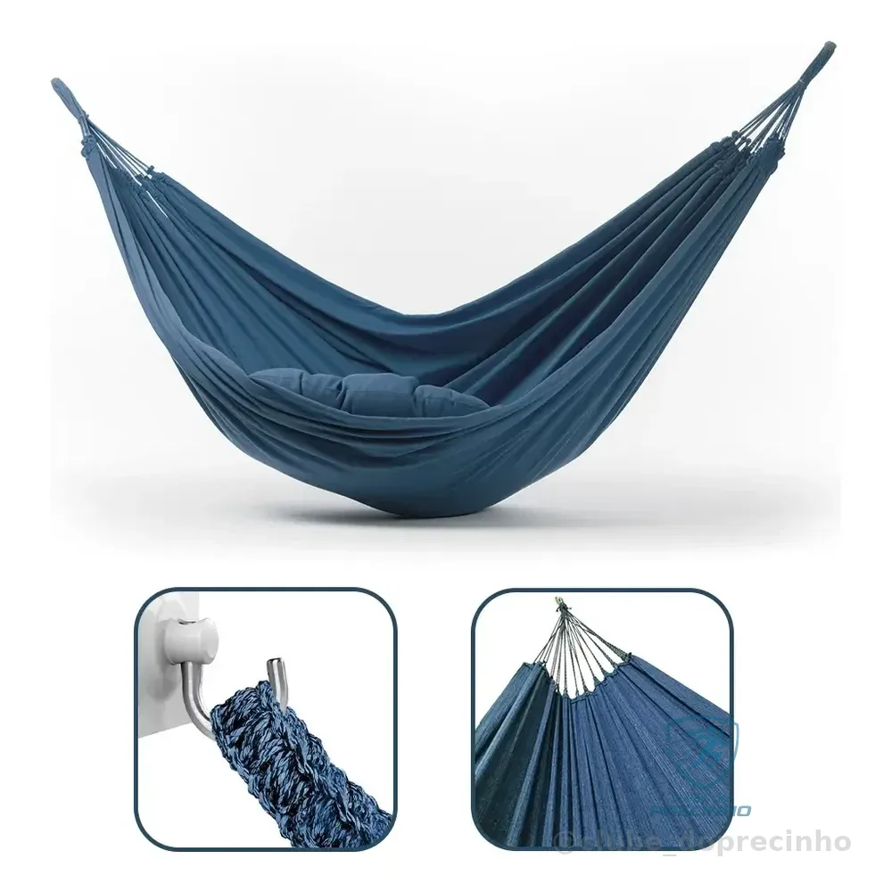 Rede Dormir Descanso Casal Balanço Grande Basica Resistente Azul-petróleo