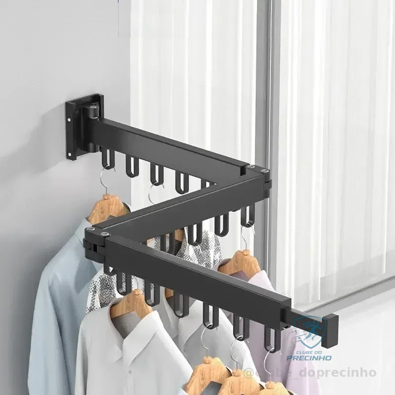 Varal Articulado Cabideiro Retrátil Para Roupas