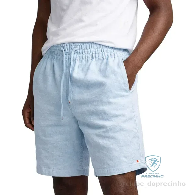 Shorts Linho Masculino Sandrini Casual Verão Confortável
