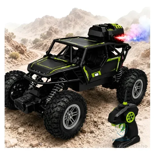 Carrinho Controle Remoto 4x4 Recarregavel Solta Fumaça E Luz