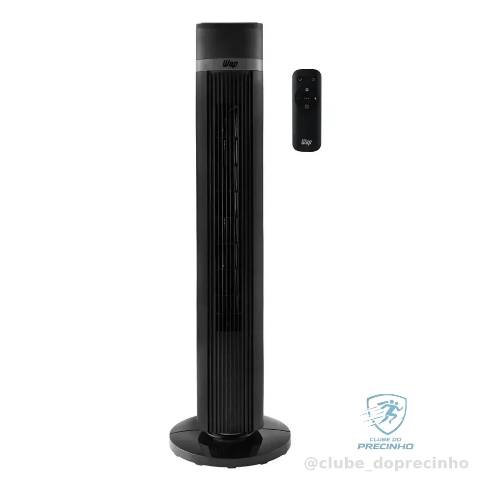 Ventilador De Torre Wap Air Silence Com Ajuste De 4 Velocidades 30 Cm 50/60 Hz Preto 127v Plástico
