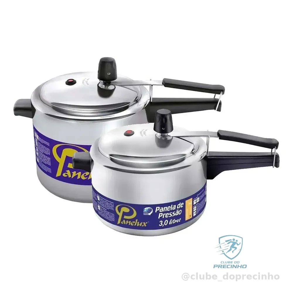 Kit 2 Panelas De Pressão 3,0 E 4,5 Lt Polida Classic Panelux Cinza