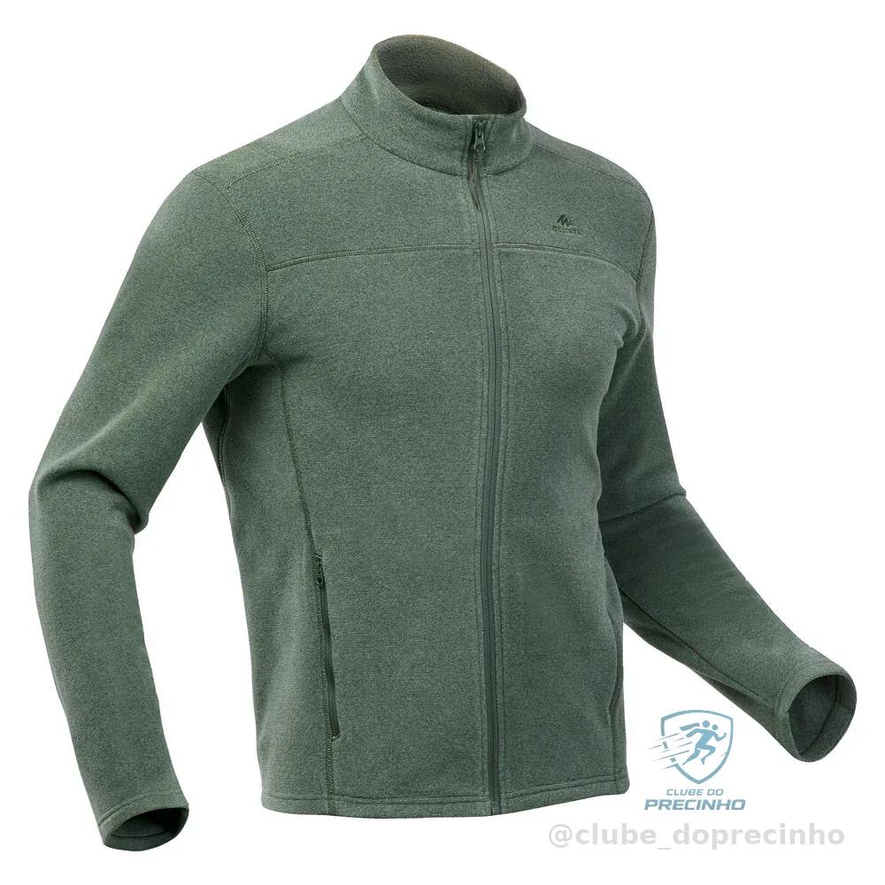 Blusa Fleece Masculina de Trilha Térmica MH100 Quechua Verde