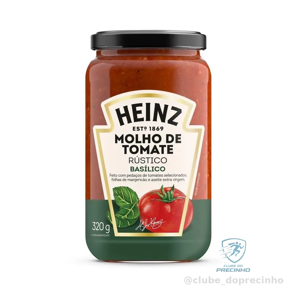 Heinz Molho de Tomate Rústico Basílico em vidro, 320G