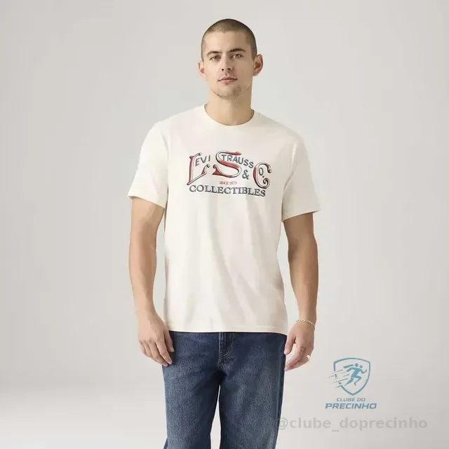 Camiseta Levi's® Relaxed Off White Manga Curta Lb0013226