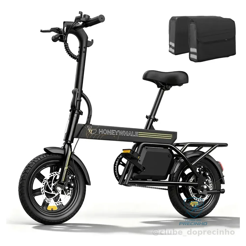 Honeywhale B20 Bicicleta Elétrica, 440w-35km-25km/h-120kg, Scooter Motor-ebike-adulto-bike-autonomia-velocidade... Preto