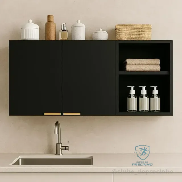 Armário De Cozinha Multiuso Aéreo C/ Nicho Moderno Ajl Store