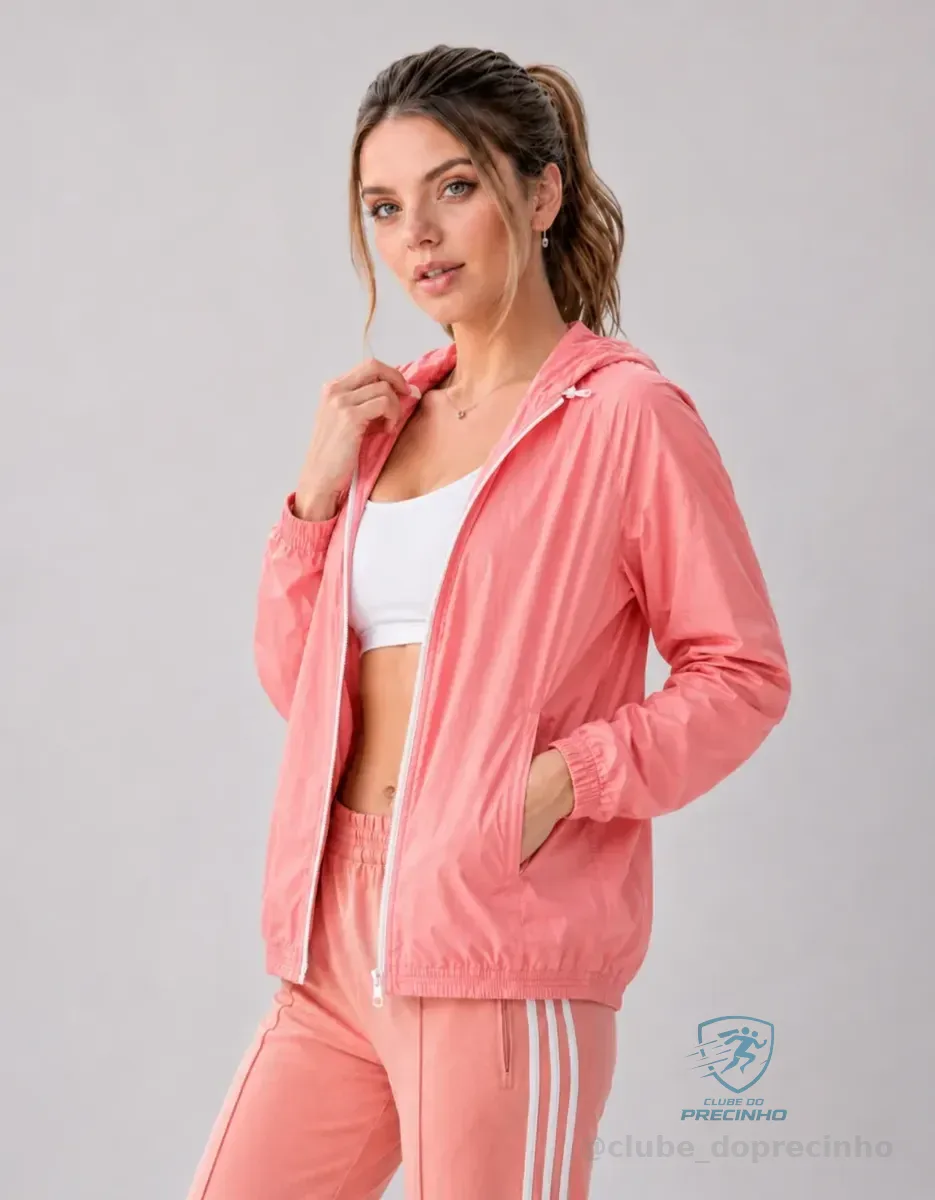 Jaqueta Feminina Iz Corta Vento Ultra Leve Com Capuz 2026 Branco P Lisa
