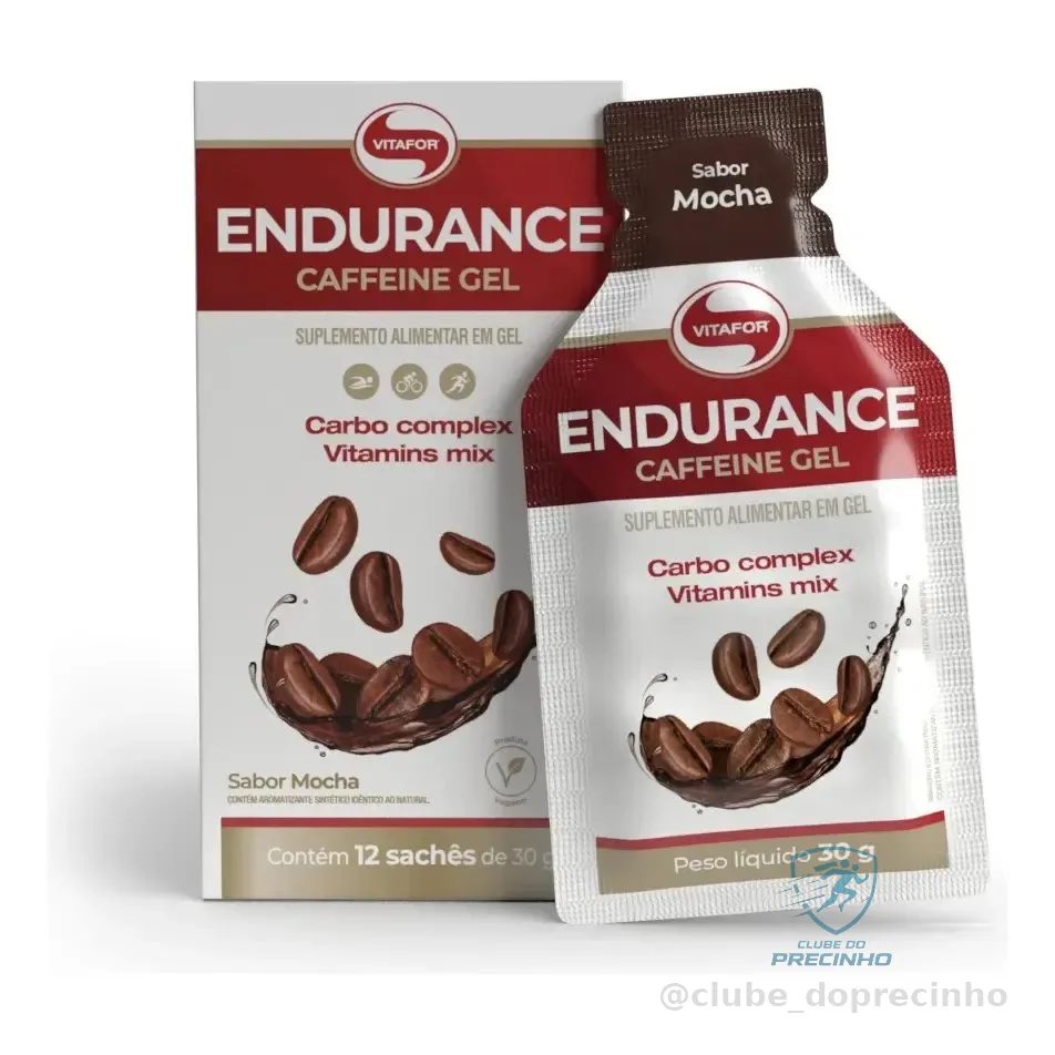 Gel De Cafeína Vitafor Endurance Sabor Moca Para Esporte Com 12 Sachês