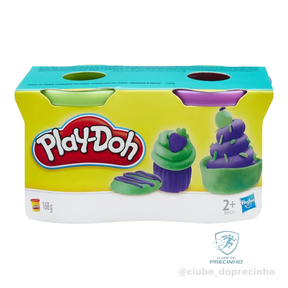 Play-Doh, Massinha de Modelar Infantil, Roxo e Verde - Conjunto com 2 Potes de 85 g - A partir de 2 Anos