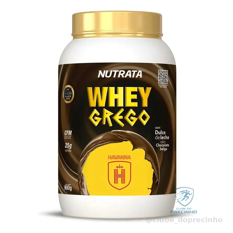 Whey Protein Grego Havanna Pote 900g Grow Thisold - Nutrata Sabor Doce De Leite Com Chocolate Belga