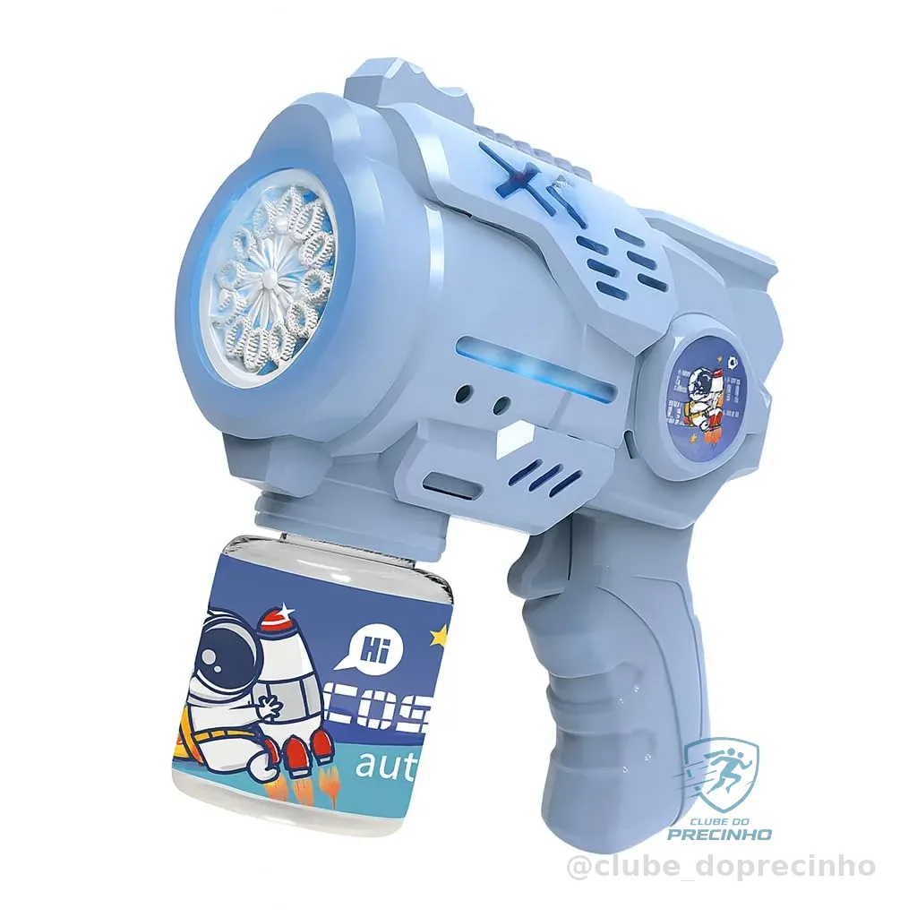 Máquina de Bolhas Infantil Astronauta com 12 Saídas Pistola de Bolhas Automática Portátil Sem Bateria Sem Água de Bolha Lança Bolha Sabão Automática Colorido Brinquedo Infantil Premium Cores Sortidas