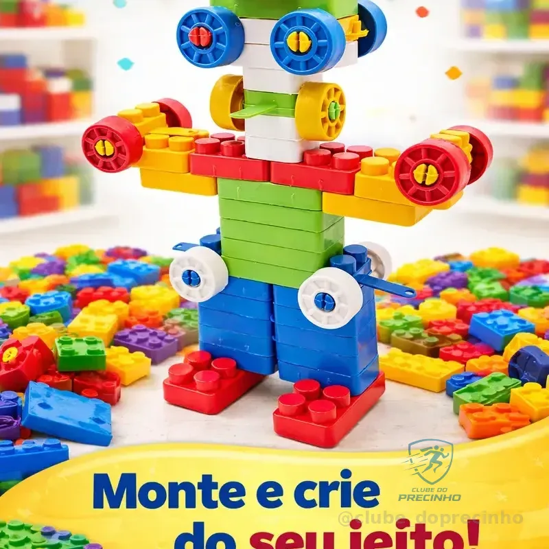 Blocos De Montar Infantil 504 Peças Criança Educativo Crie E Brink