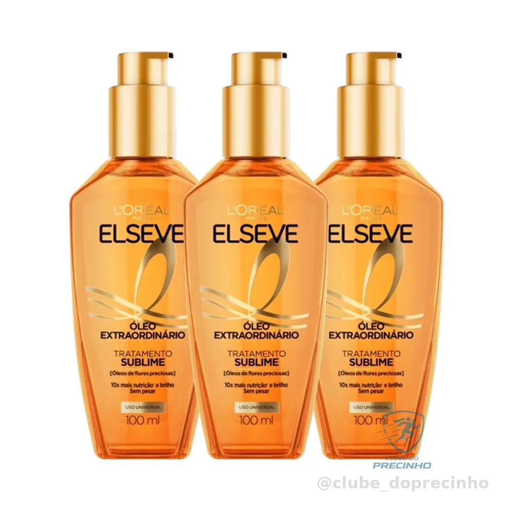 Kit 3 Óleo Capilar Elseve L'Oréal Paris Óleo Extraordinário 100ml - 3 unidades