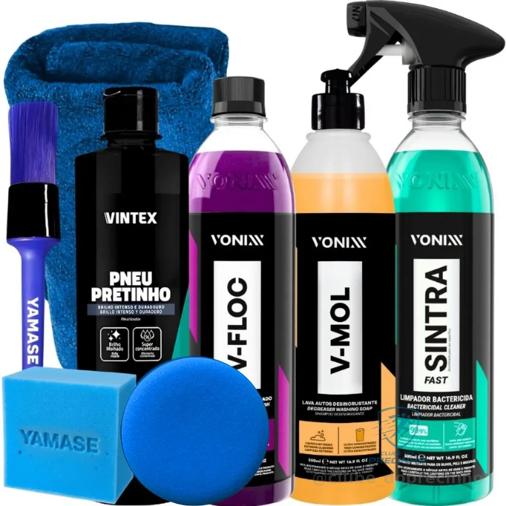 Kit Shampoo V-Floc V-Mol Limpador Sintra Fast Vonixx Pretinho Vintex