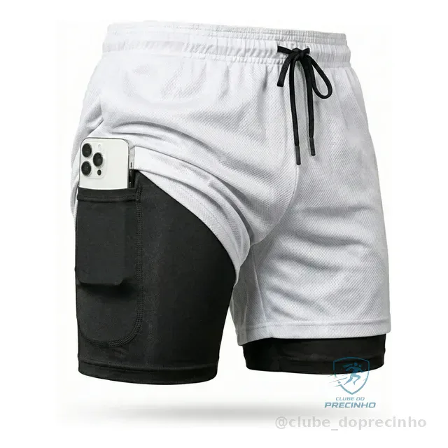 Shorts Dry Fit 2 Em 1 Masculino Térmico Compressão Corrida