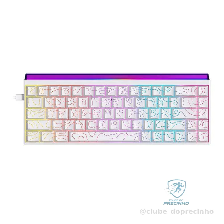 Teclado Mecanico Ajazz NK68, Rainbow, Switch Vermelho, Branco, NK68-WH
