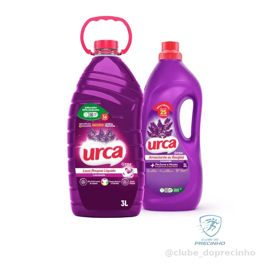 Kit Urca Lavanda : 1 Lava Roupas 3l + 1 Amaciante 2l