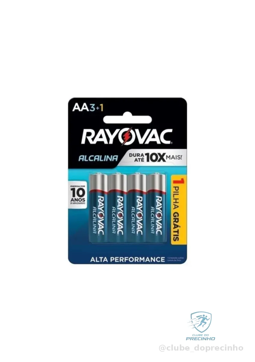 Pilha, Rayovac, Alcalina 208013, Azul, Aa, Pequena, Pacote de 4