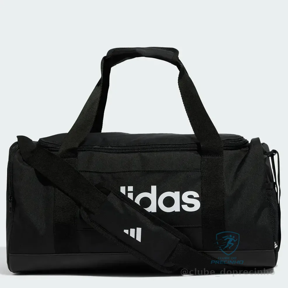 Mala Duffel Pequena Linear adidas Preto