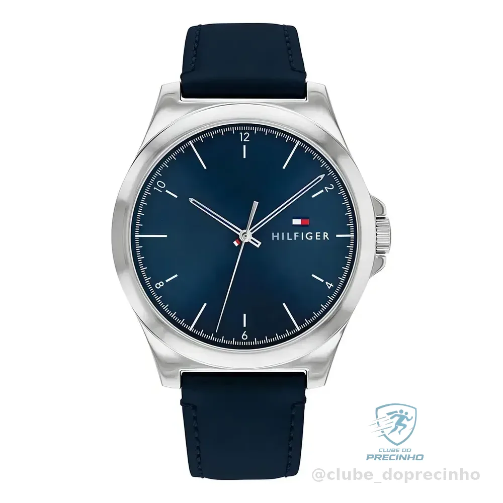 Relógio Tommy Hilfiger Norris Masculino Couro Azul - 1710666 Prateado Azul-escuro