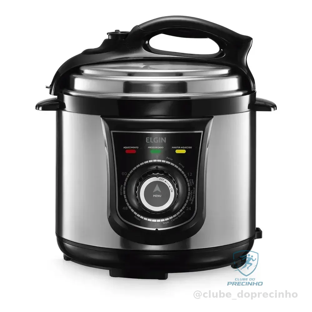 Panela De Pressão Elétrica Elgin 4 Litros Segura 840w Preto Prateado/preto 220v