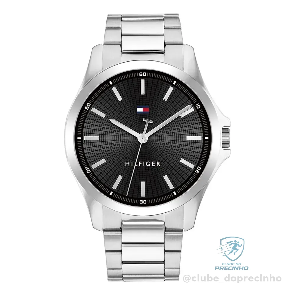 Relógio Tommy Hilfiger Masculino Aço Prateado 1710671 Prateado Preto