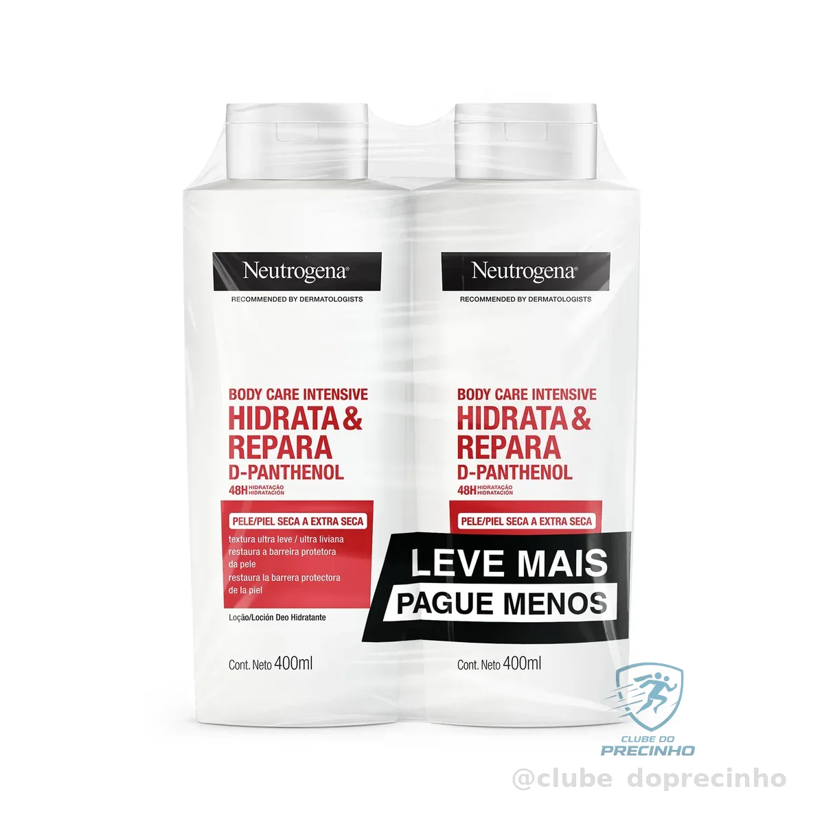Neutrogena Hidratante Corporal Body Care Intensive Hidrata&Repara, Kit com 2 Unidades de 400ml