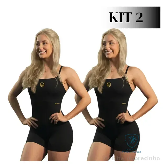 Kit 2 Macaquinhos Fitness Virgínia Zero Transparência Luxo