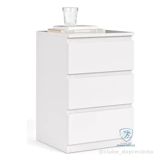 Mesa De Cabeceira Retrô Quarto Decoração 3 Gavetas - Cores