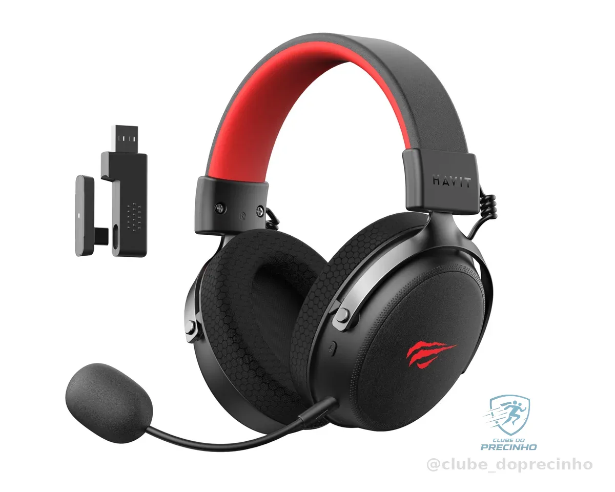 Fone Gamer Havit H2015pro, Sem Fio, 5 Modos - Multiplataform Preto (PRETO)