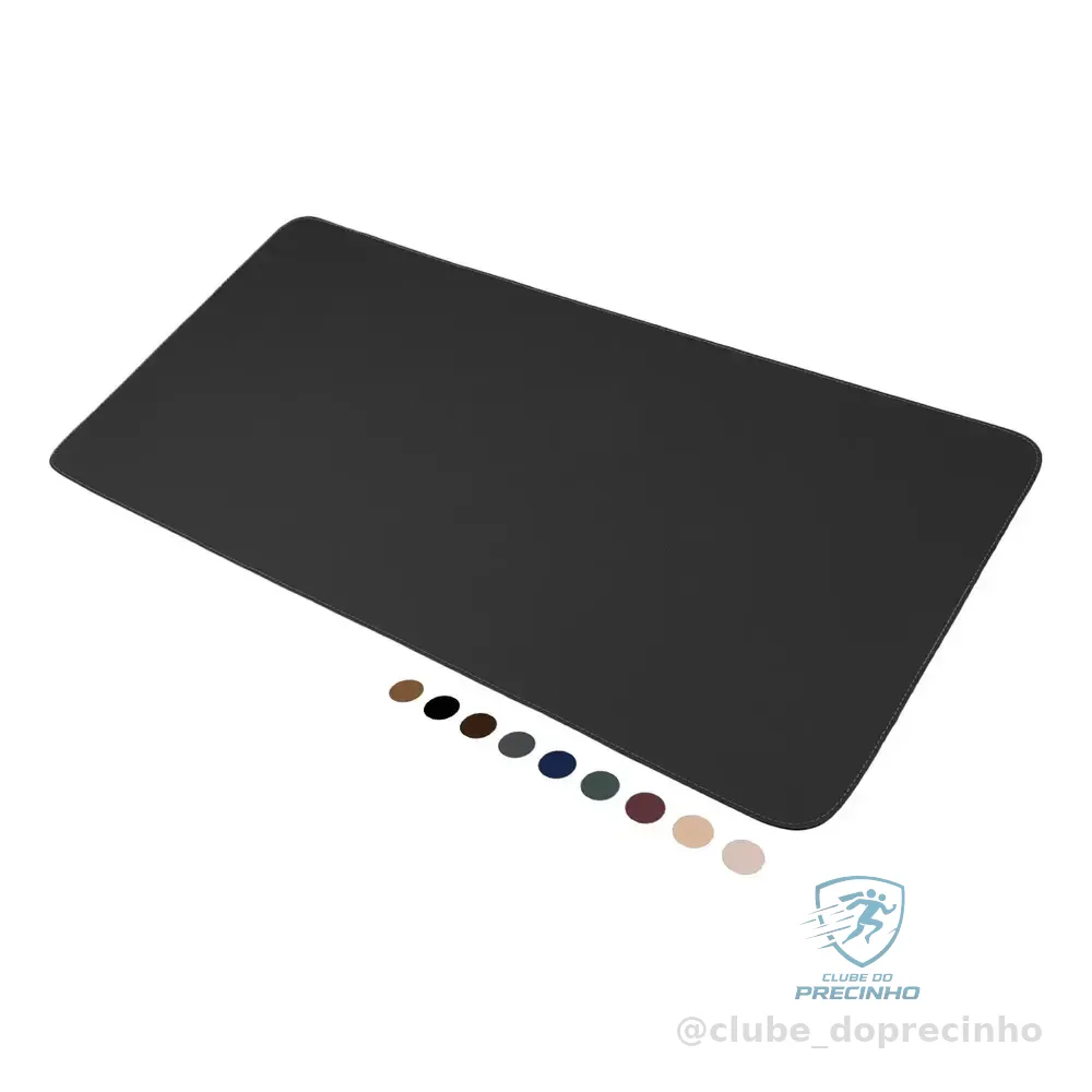Mousepad Grande Preto 90x40 Deskpad Couro Antiderrapante Mesa Computador Notebook Eddias Liso