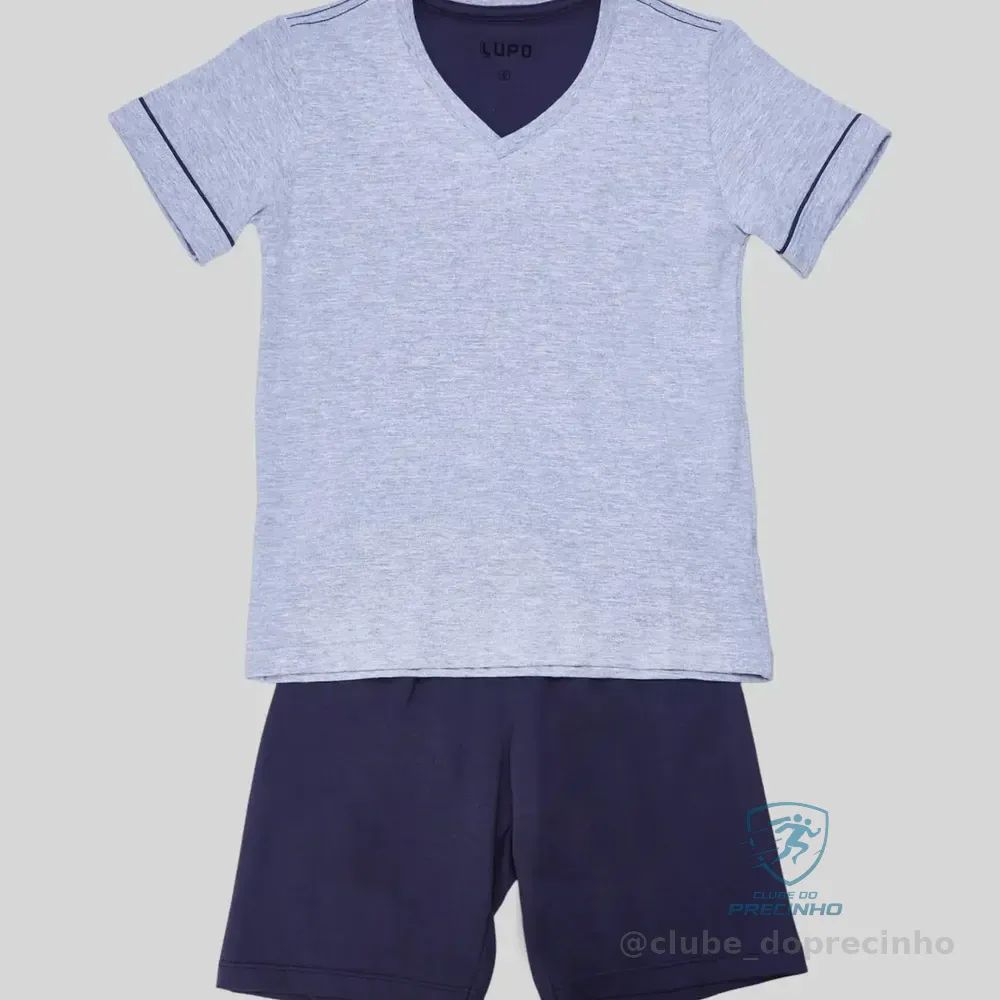 Pijama Infantil Lupo Km Gola V 20000-002 Chumbo  8830 Liso 4