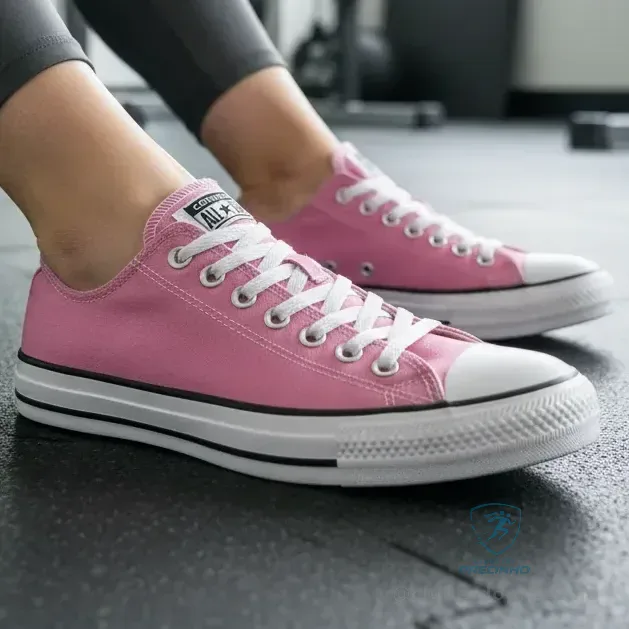 Tênis Chuck Taylor Cano Curto Tecido All Star Rosa Fosco Branco Branco Liso 43 Br