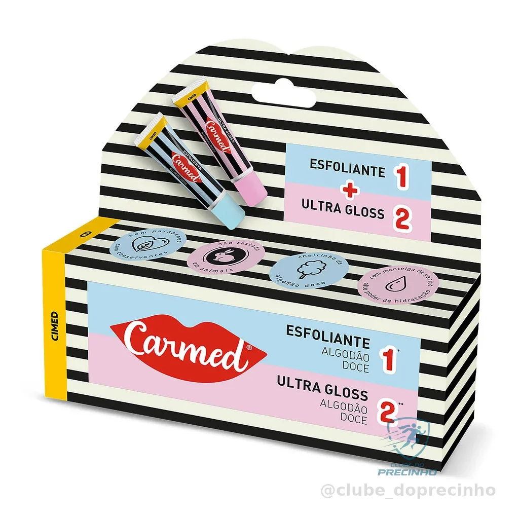 Carmed SOS Lábios Algodão Doce Esfoliante 10g + Ultra Gloss 10g