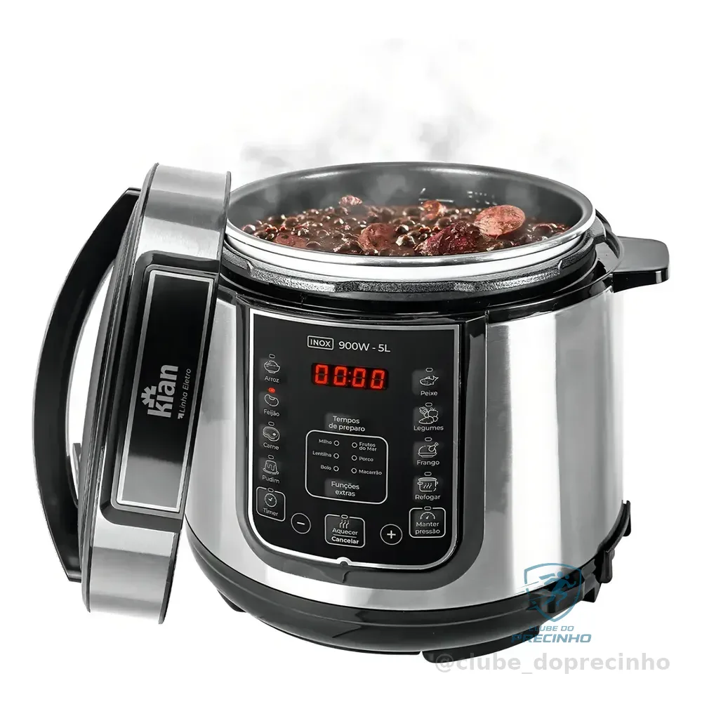 Panela De Pressão Elétrica 5 Litros Kian Inox 127v